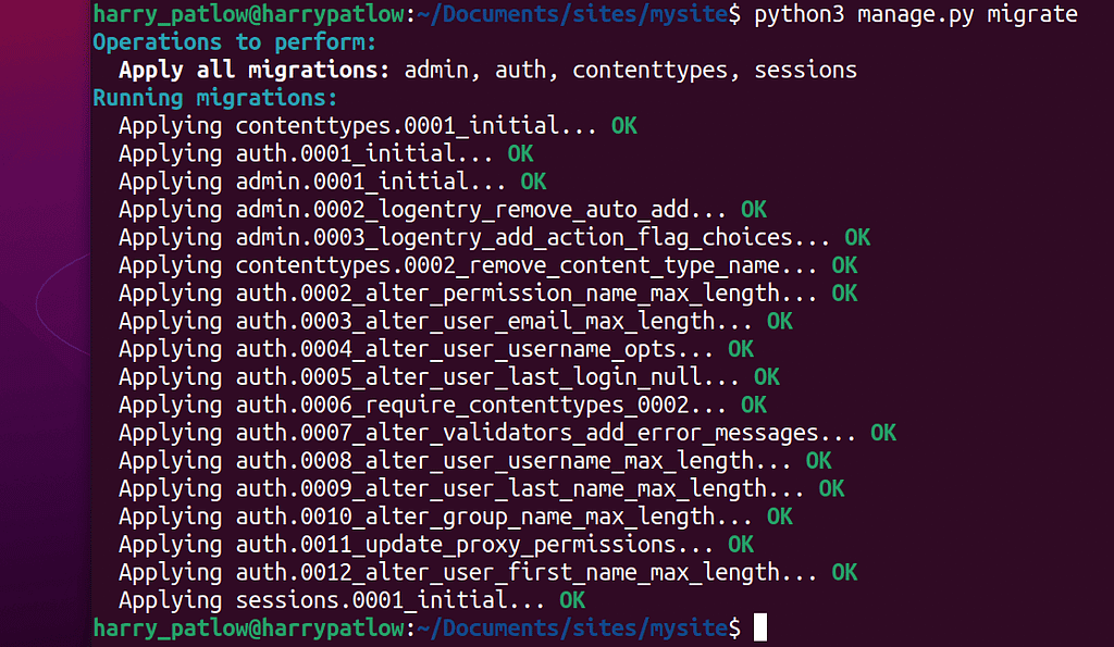 Starting a Project in Django