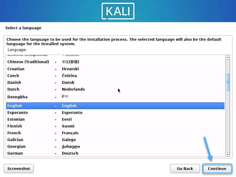install kali linux