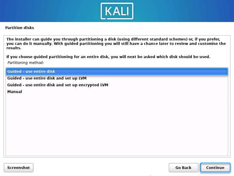 install kali linux