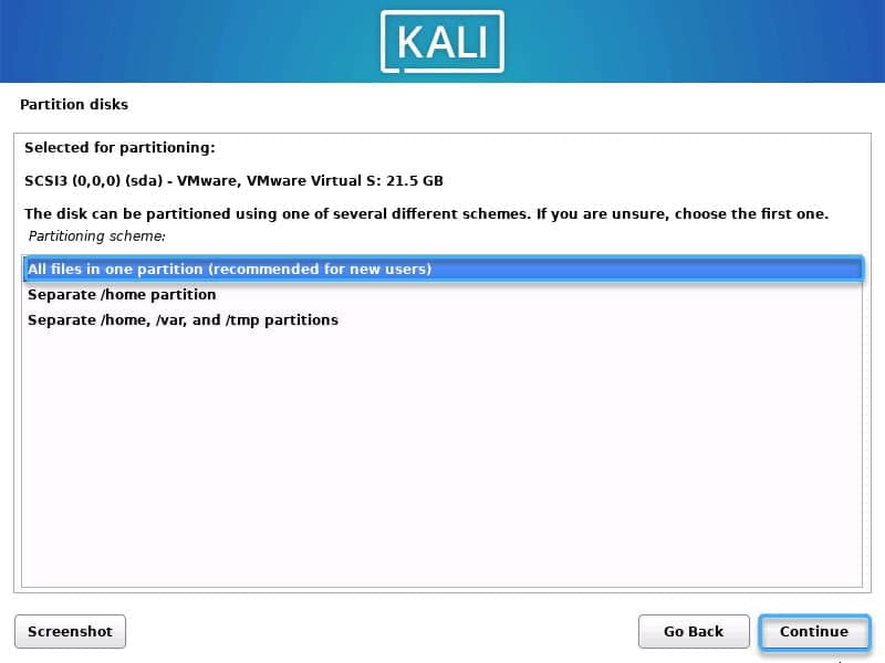 install kali linux