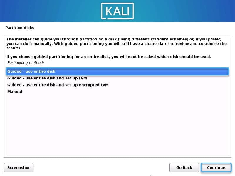 install kali linux