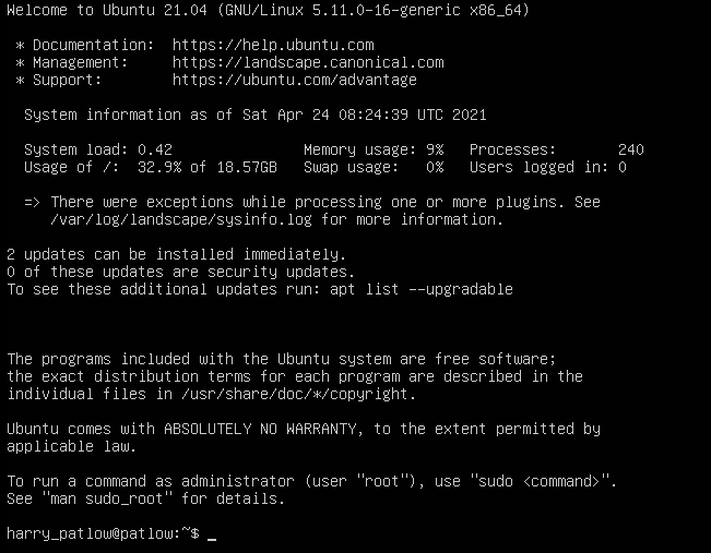 Install Ubuntu 21.04