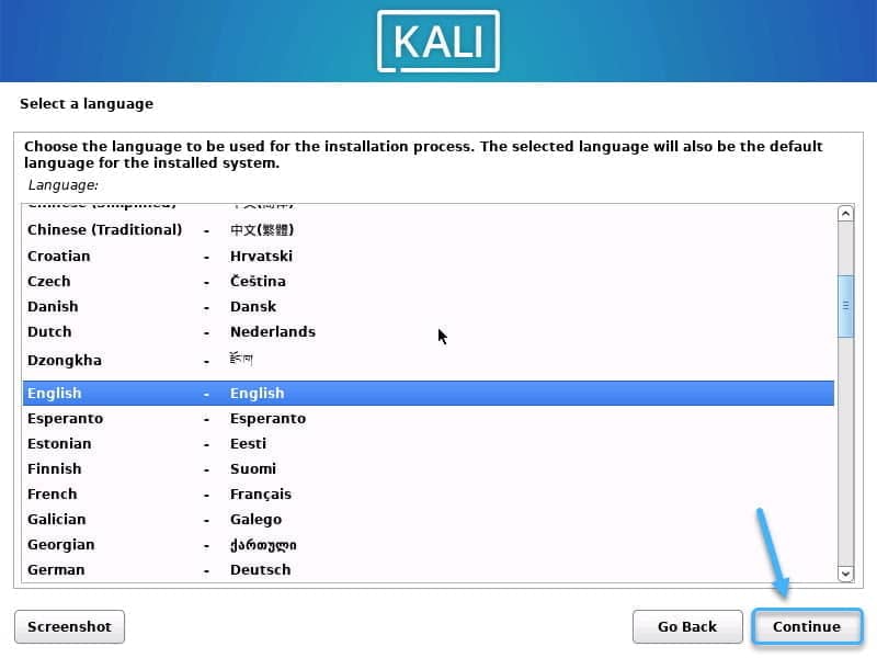 install kali linux