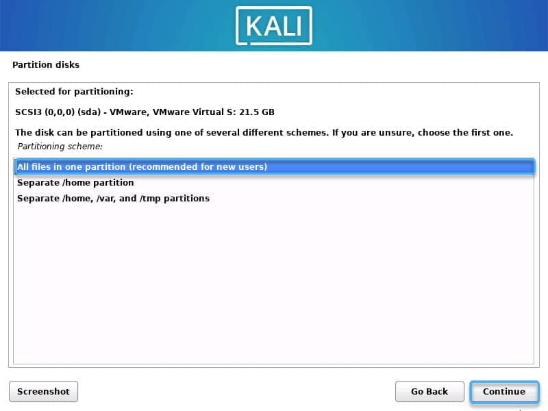 install kali linux