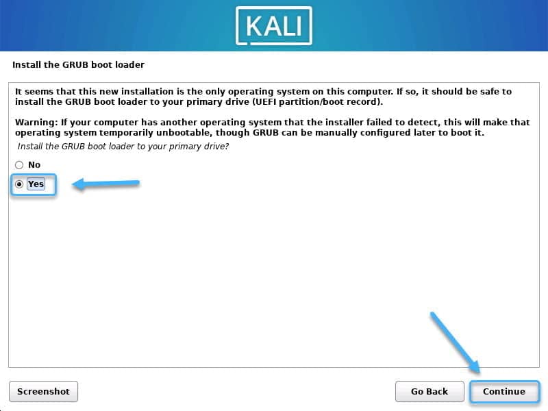 install kali linux